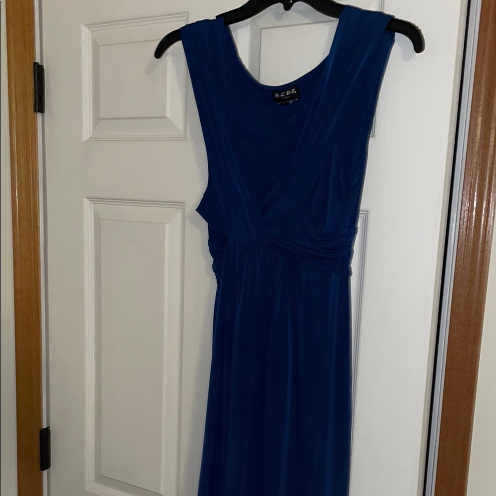 BCBG Blue Sheath Maxi Dress for Cocktail Events